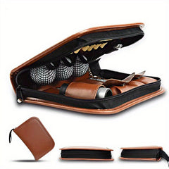 Portable Golf Tool Storage Bag Large Capacity Multifunctional Leather Bag