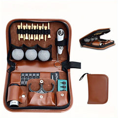 Portable Golf Tool Storage Bag Large Capacity Multifunctional Leather Bag