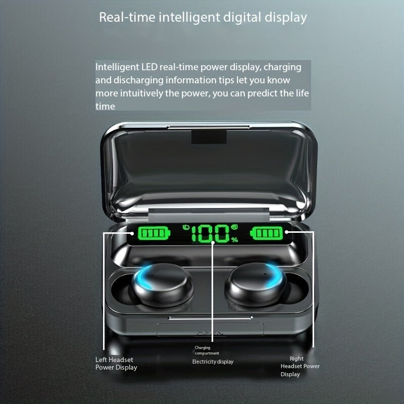 Wireless Earbuds with Noise Cancellation & LED Display
