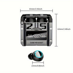 Steampunk Wireless Earbuds with LED Power Display In-ear Headphone