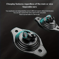 Steampunk Wireless Earbuds with LED Power Display In-ear Headphone