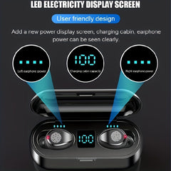 Waterproof Hifi Stereo Headset With LED Display Case