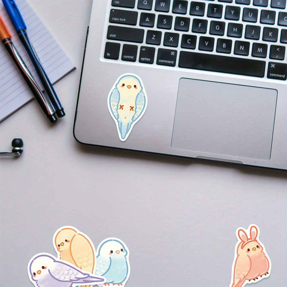 50pcs Parrot Waterproof DIY Vinyl Stickers For Guitar Skateboard Water Bottle