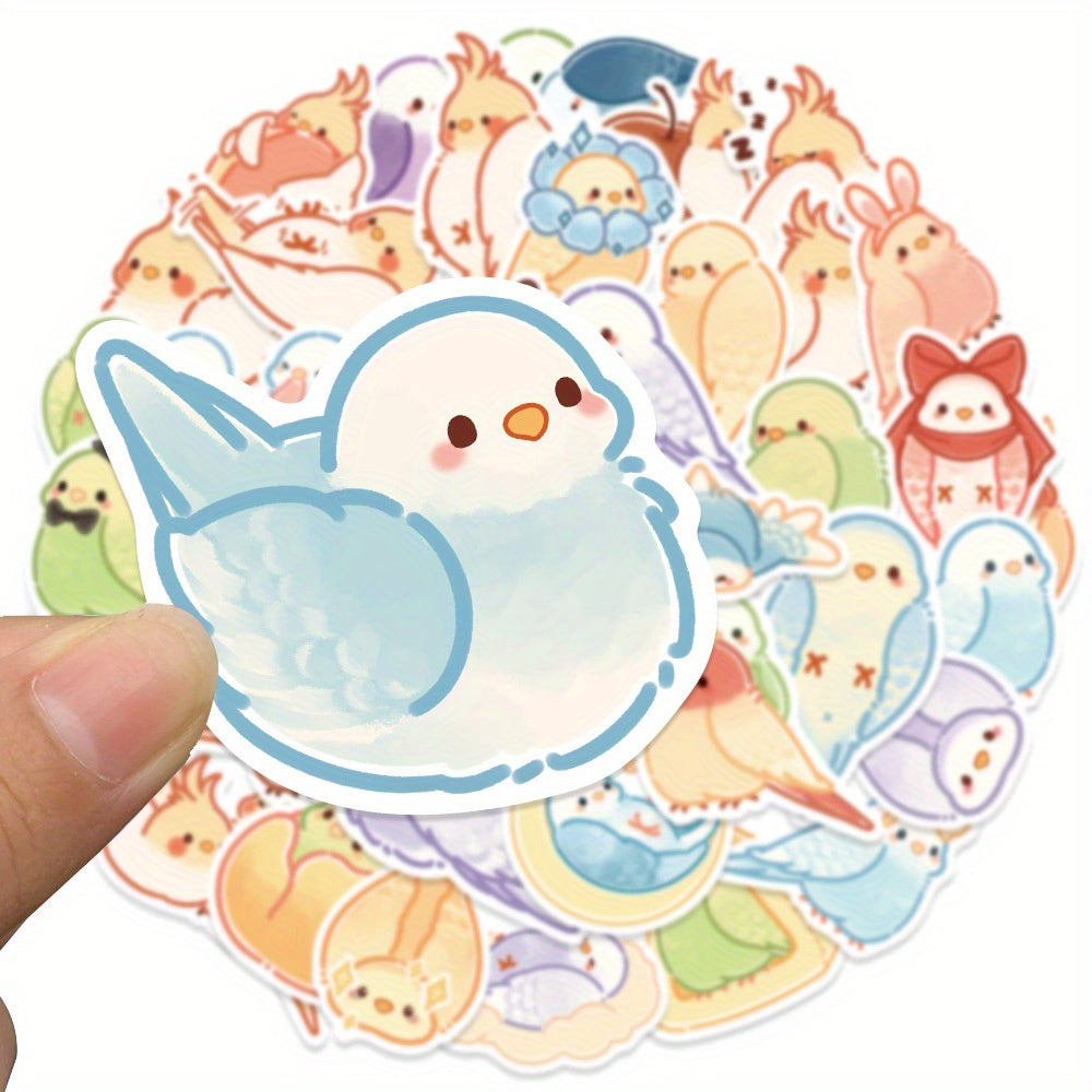50pcs Parrot Waterproof DIY Vinyl Stickers For Guitar Skateboard Water Bottle