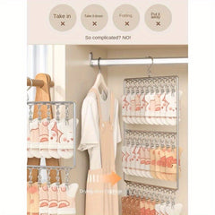 Stainless Steel Hanger Clips - Windproof Drying Socks Rack