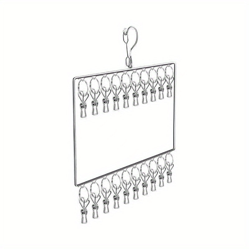 Stainless Steel Hanger Clips - Windproof Drying Socks Rack