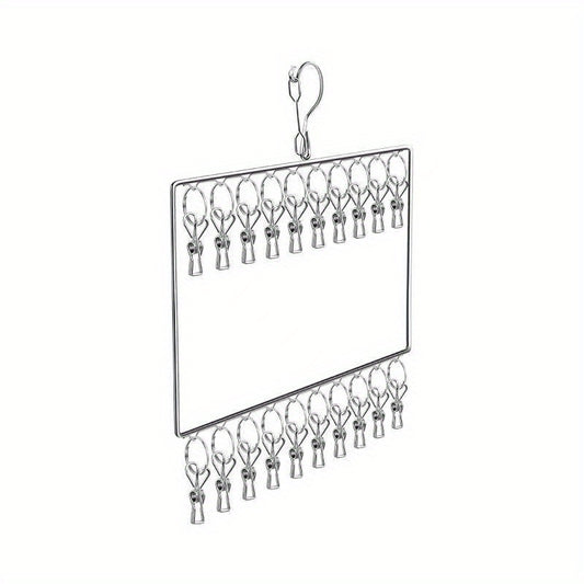 Stainless Steel Hanger Clips - Windproof Drying Socks Rack