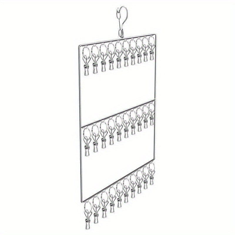 Stainless Steel Hanger Clips - Windproof Drying Socks Rack
