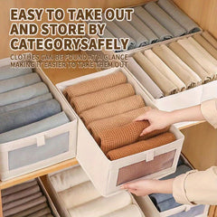 Drawer Storage Box With Handles Leggings Folding Basket For Clothes Blankets Toy