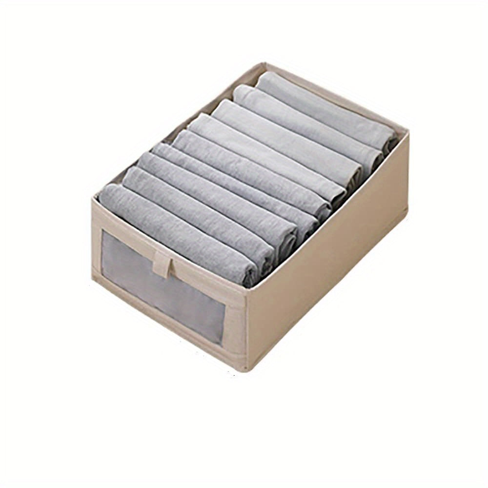 Drawer Storage Box With Handles Leggings Folding Basket For Clothes Blankets Toy