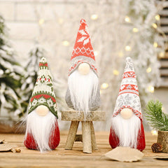 Christmas Gnome Ornament Knit Hat Mini Santa Long Beard Holiday Home Decor