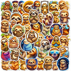 50pcs Sloth Vinyl Waterproof Stickers for DIY Guitar Skateboard
