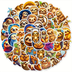 50pcs Sloth Vinyl Waterproof Stickers for DIY Guitar Skateboard