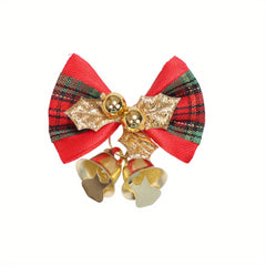 10pcs Mini Bow Christmas Bell Ornaments DIY Tree Accessorie