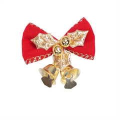 10pcs Mini Bow Christmas Bell Ornaments DIY Tree Accessorie