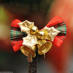 10pcs Mini Bow Christmas Bell Ornaments DIY Tree Accessorie