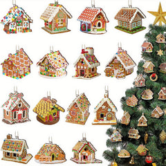 30pcs Gingerbread Wood Christmas Ornaments Hangings Home Decorations