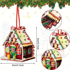 30pcs Gingerbread Wood Christmas Ornaments Hangings Home Decorations