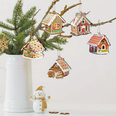 30pcs Gingerbread Wood Christmas Ornaments Hangings Home Decorations