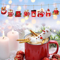 24pcs Christmas Wooden Decorations Home Decorations