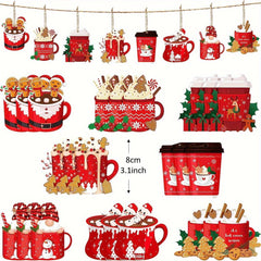24pcs Christmas Wooden Decorations Home Decorations