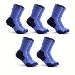 5 Pairs Men's Climbing Socks Outdoor Breathable Sweat Absorbing Sports Socks