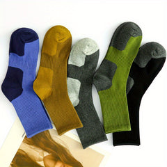 5 Pairs Men's Climbing Socks Outdoor Breathable Sweat Absorbing Sports Socks