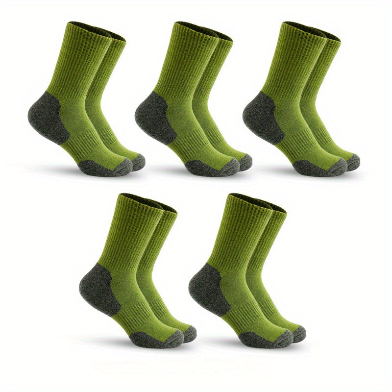 5 Pairs Men's Climbing Socks Outdoor Breathable Sweat Absorbing Sports Socks