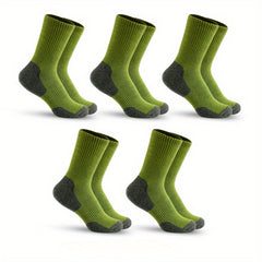 5 Pairs Men's Climbing Socks Outdoor Breathable Sweat Absorbing Sports Socks