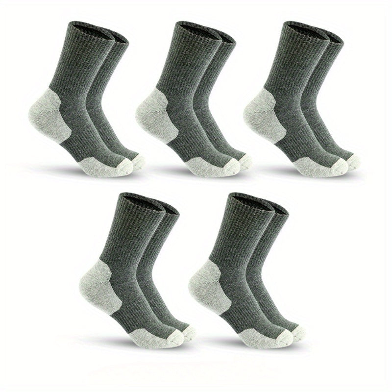 5 Pairs Men's Climbing Socks Outdoor Breathable Sweat Absorbing Sports Socks