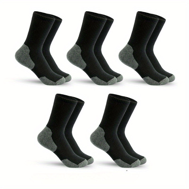 5 Pairs Men's Climbing Socks Outdoor Breathable Sweat Absorbing Sports Socks