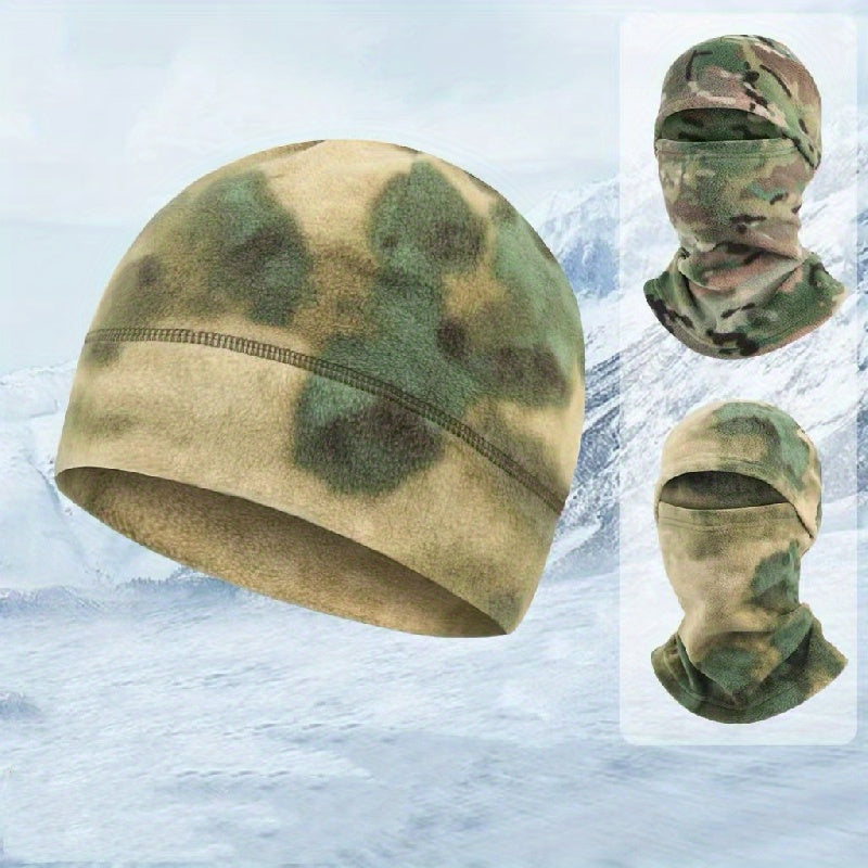 2pcs Winter Fleece Hats Windproof Helmet Liner for Men and Women