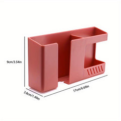 Wall Mounted Remote Control And Phone Holder Punch Charging Stand Holder