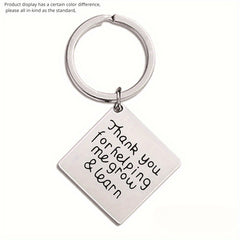 Metal Lettering Keychain Pendant Square Charm Key Chain Bag Ornament