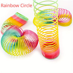 Large Rainbow Hoop Toy Spring Circle Kid's Play Magic Pulling