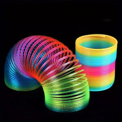Large Rainbow Hoop Toy Spring Circle Kid's Play Magic Pulling