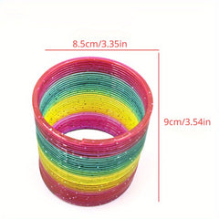 Large Rainbow Hoop Toy Spring Circle Kid's Play Magic Pulling