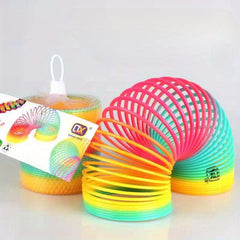Large Rainbow Hoop Toy Spring Circle Kid's Play Magic Pulling