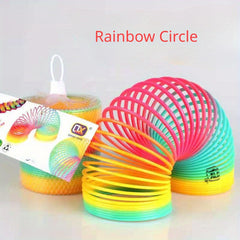 Large Rainbow Hoop Toy Spring Circle Kid's Play Magic Pulling