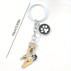 Metal Pet Dog Keychain Bag Ornament Gift For Men Women