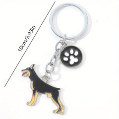 Metal Pet Dog Keychain Bag Ornament Gift For Men Women