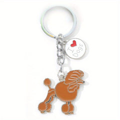 Metal Pet Dog Keychain Bag Ornament Gift For Men Women
