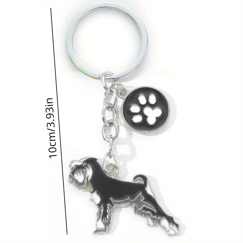 Metal Pet Dog Keychain Bag Ornament Gift For Men Women