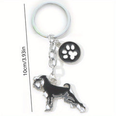 Metal Pet Dog Keychain Bag Ornament Gift For Men Women