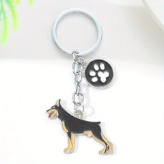 Metal Pet Dog Keychain Bag Ornament Gift For Men Women