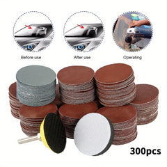 300pcs Sanding Discs 5.08cm Alumina Sanding Pads 80-3000 Grits Sandpaper