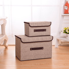 2pcs Fabric Storage Box Foldable Wardrobe Clothes Storage Box