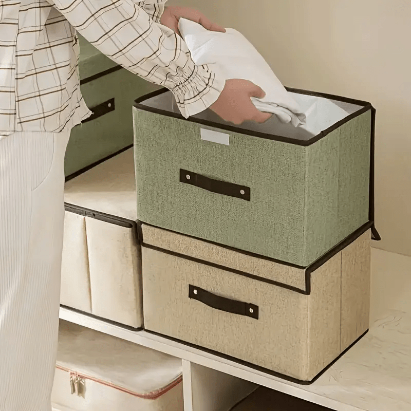 2pcs Fabric Storage Box Foldable Wardrobe Clothes Storage Box