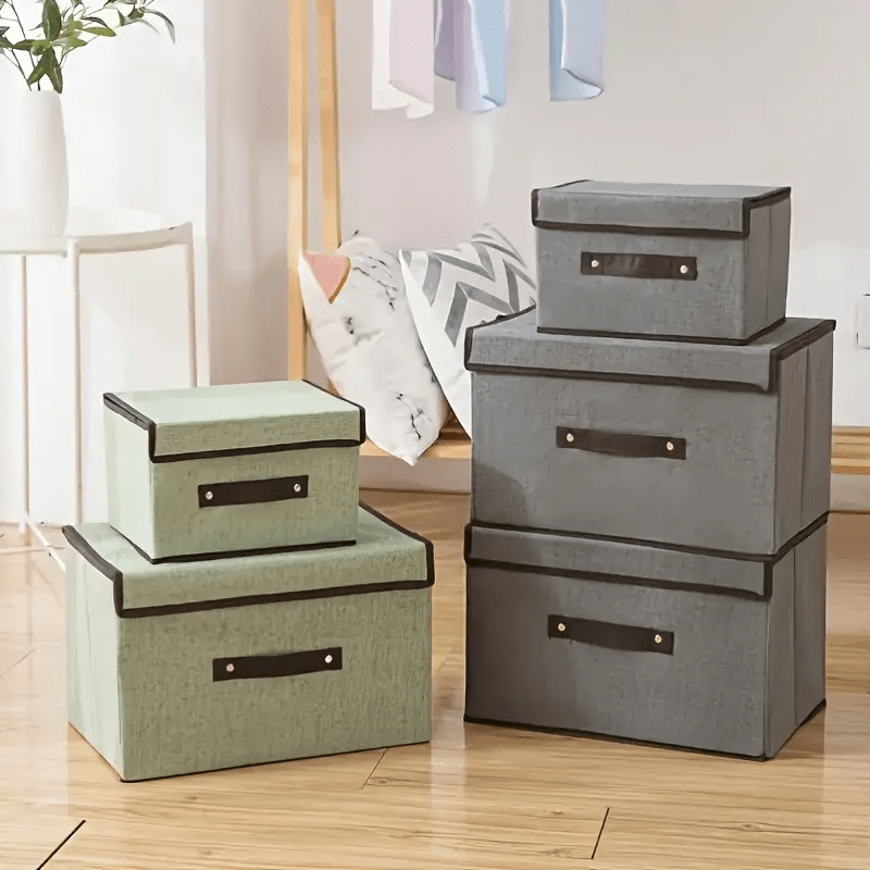 2pcs Fabric Storage Box Foldable Wardrobe Clothes Storage Box