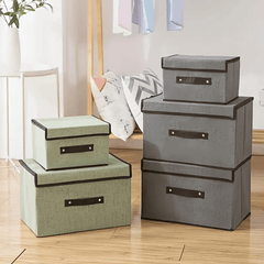 2pcs Fabric Storage Box Foldable Wardrobe Clothes Storage Box
